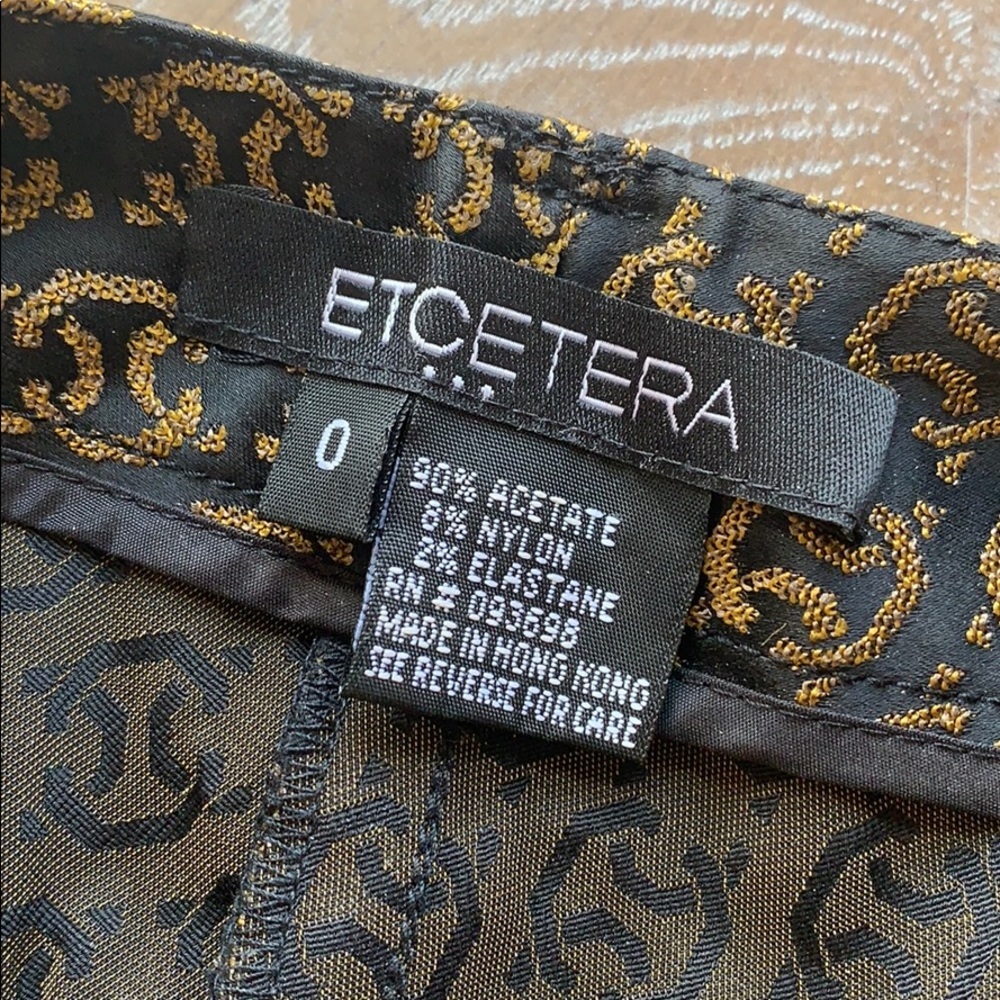 ETCETERA Black & Gold Print Straight Leg Pant 0 - Picture 2 of 7